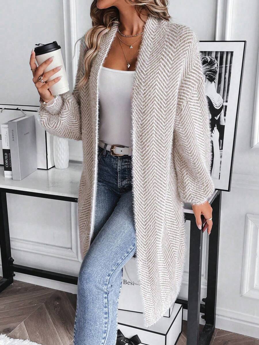 Anya Textured Open Front Layered Cardigan - view 5