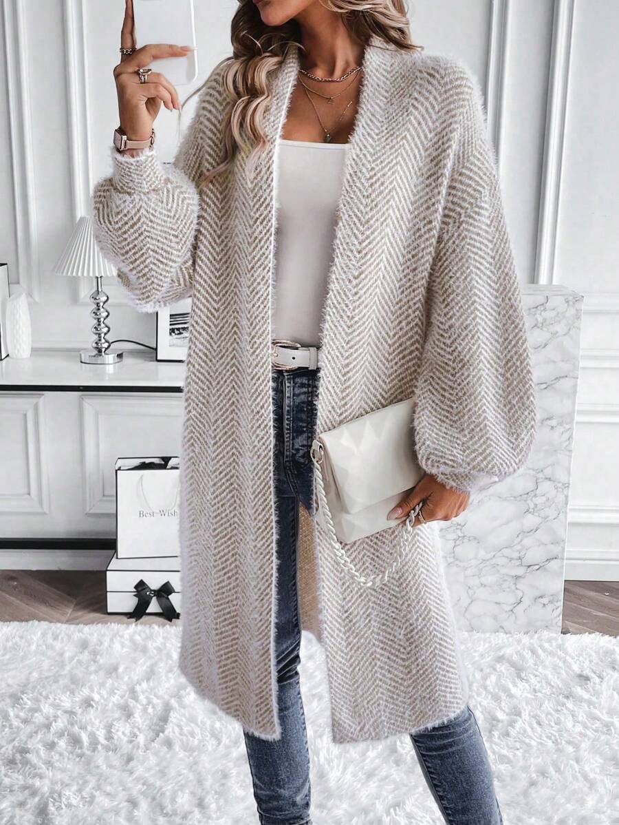 Anya Textured Open Front Layered Cardigan - view 6