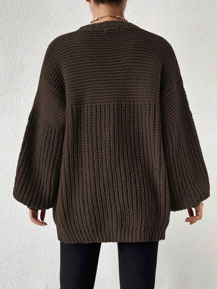 Margot | Chunky-Knit Open-Front Drop-Shoulder Cardigan
