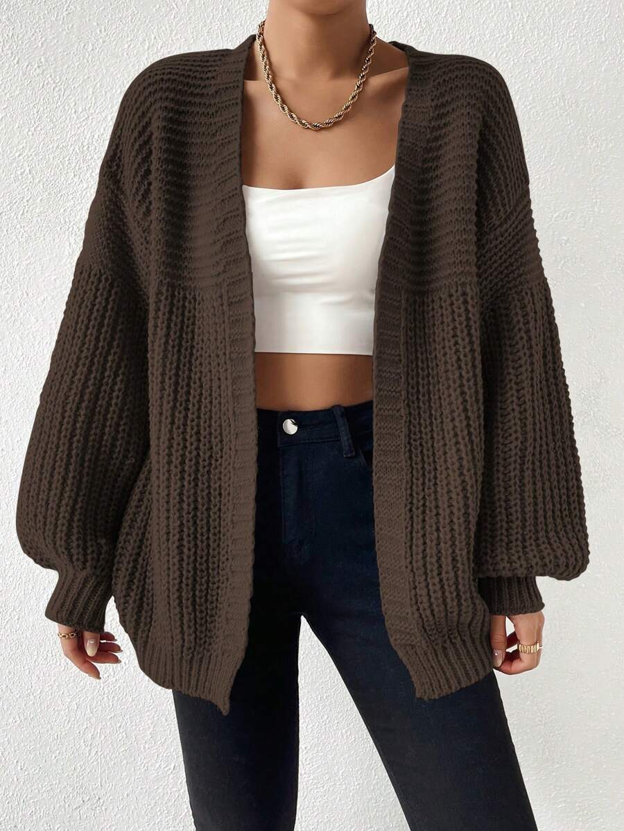 Margot | Chunky-Knit Open-Front Drop-Shoulder Cardigan