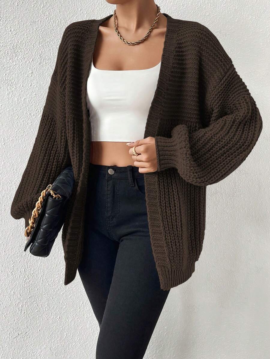 Margot | Chunky-Knit Open-Front Drop-Shoulder Cardigan