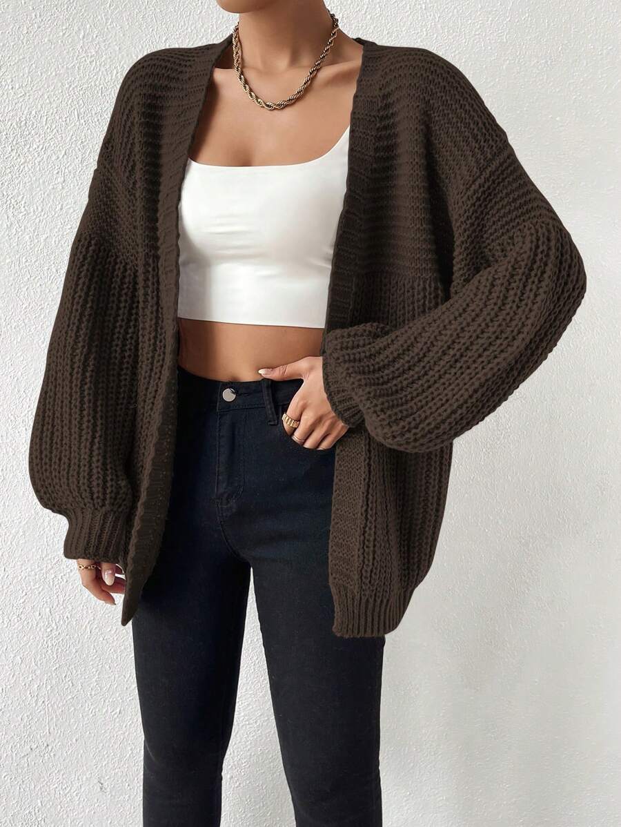 Margot | Chunky-Knit Open-Front Drop-Shoulder Cardigan