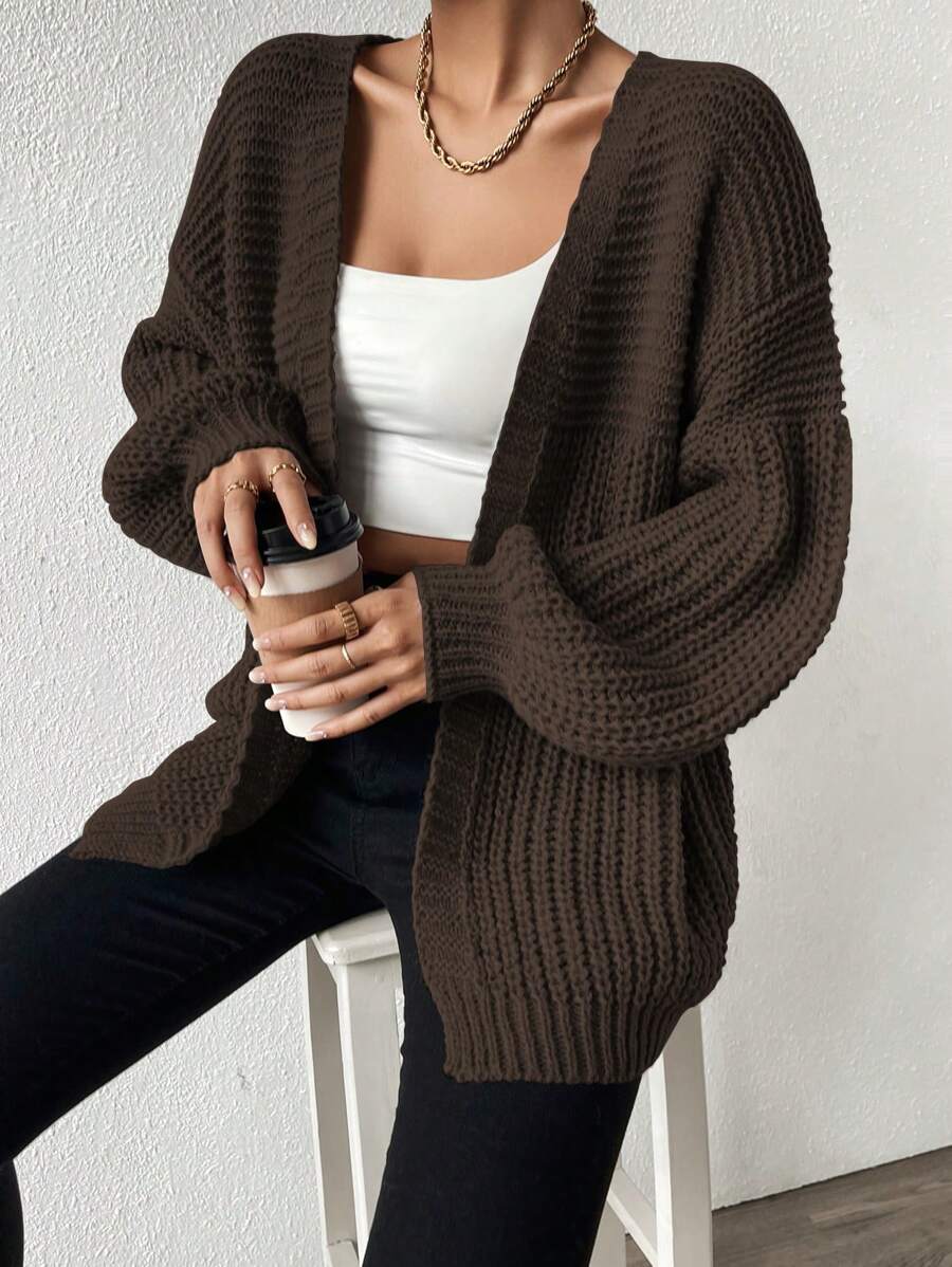 Margot | Chunky-Knit Open-Front Drop-Shoulder Cardigan