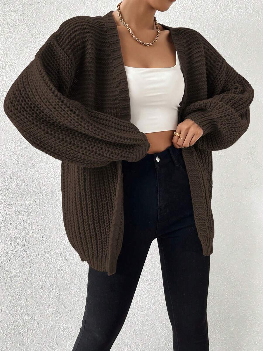 Margot | Chunky-Knit Open-Front Drop-Shoulder Cardigan