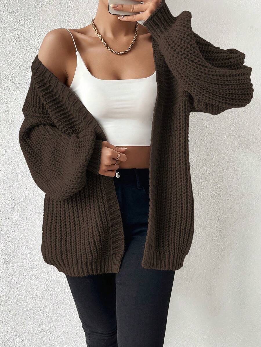 Margot | Chunky-Knit Open-Front Drop-Shoulder Cardigan