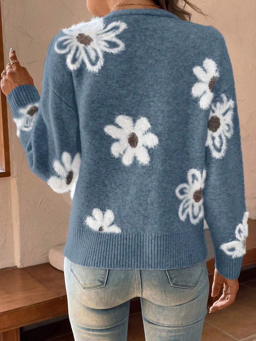 Chiara Floral Print Button Front Cardigan - view 4