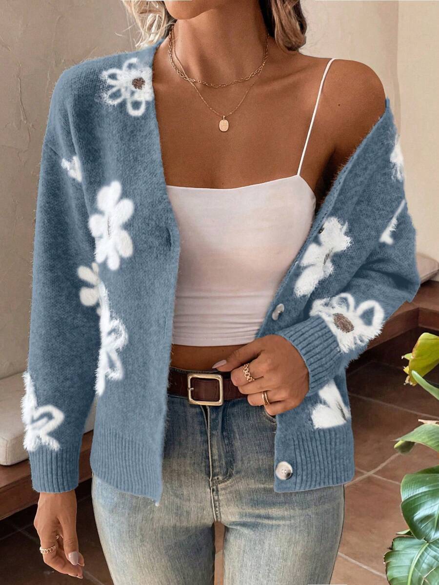 Chiara Floral Print Button Front Cardigan - view 2