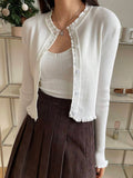 Amalie Ribbed Button Front Cardigan - front view