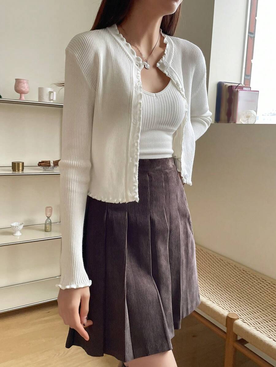 Amalie Ribbed Button Front Cardigan - view 5