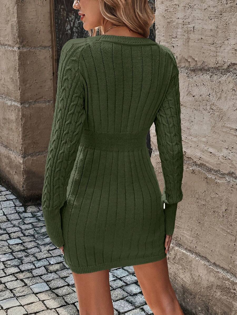 Blair Cable Knit Ribbed Sweater Dress - view 7