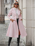 Robin Flared Double Breasted Notch Lapel Overcoat - front view