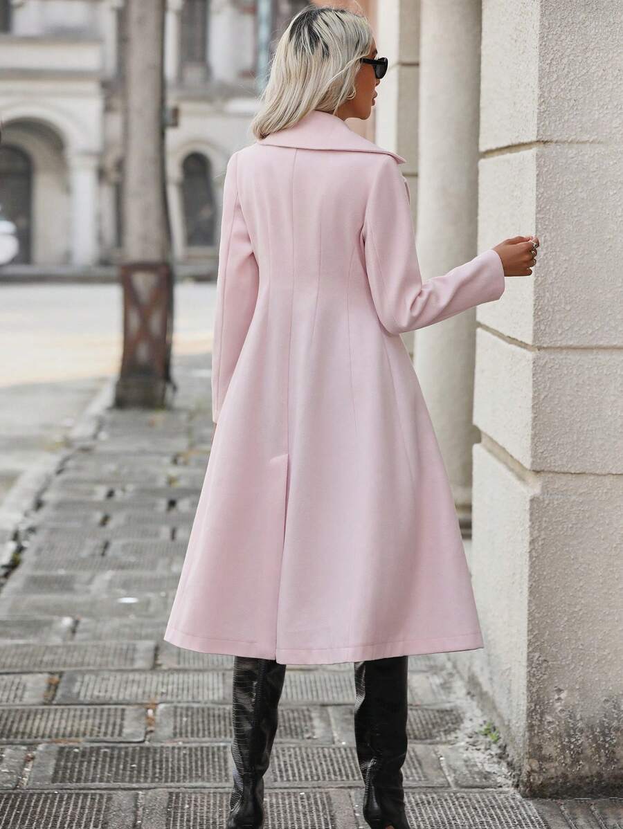 Robin Flared Double Breasted Notch Lapel Overcoat - view 2