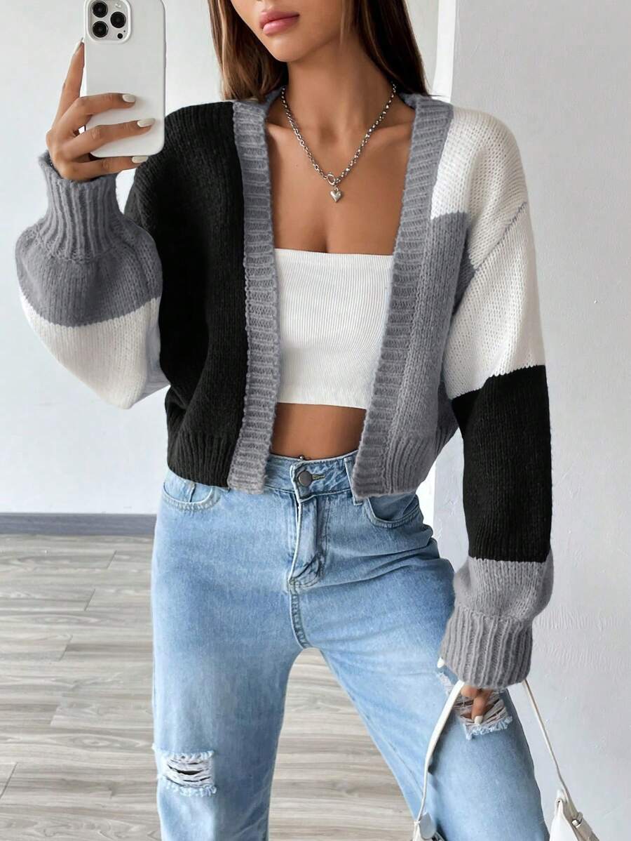 Emilie Open Front Cropped Cardigan - view 3