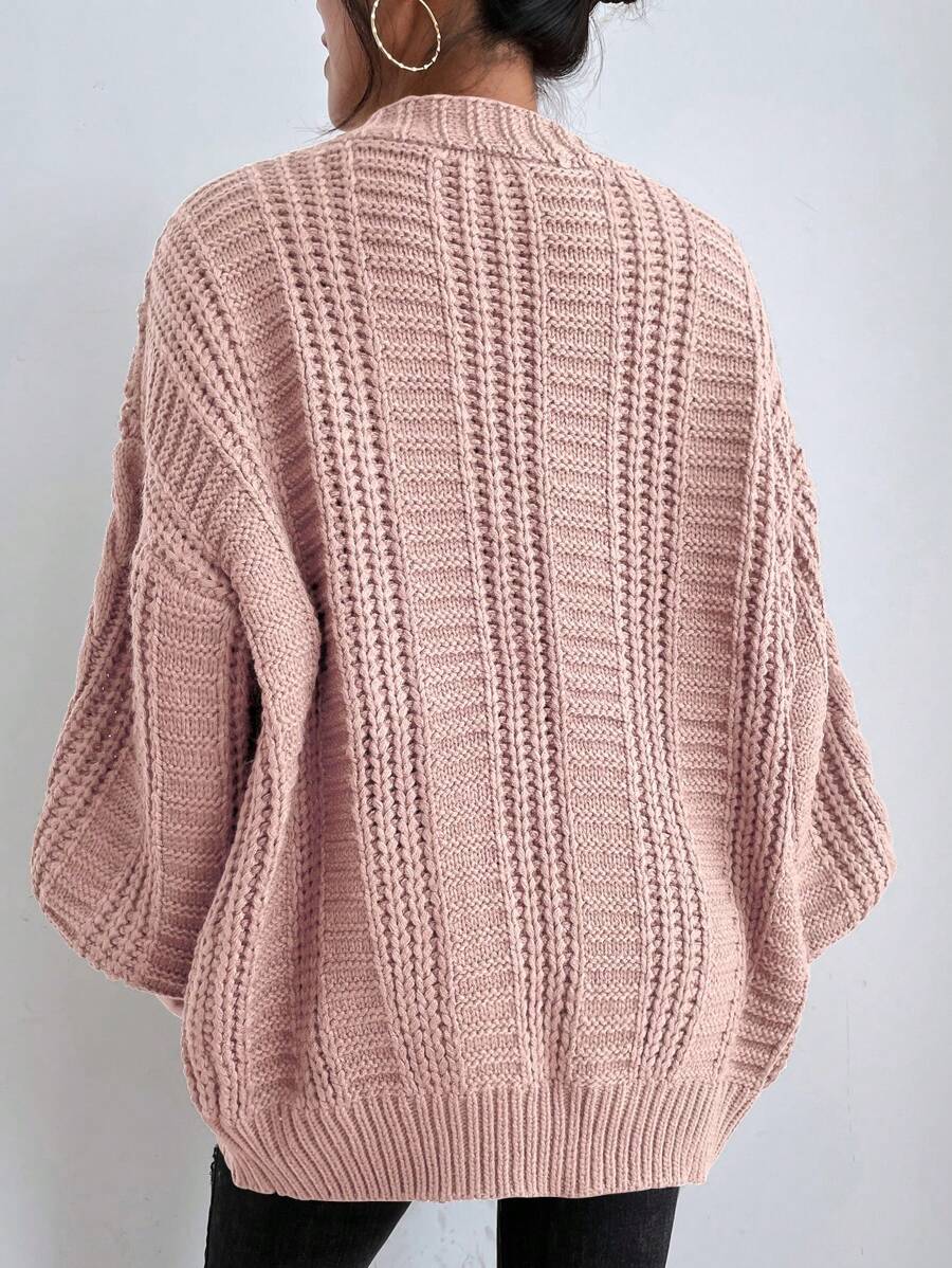 Vivienne | Cable-Knit Button-Up Chunky V-Neck Cardigan