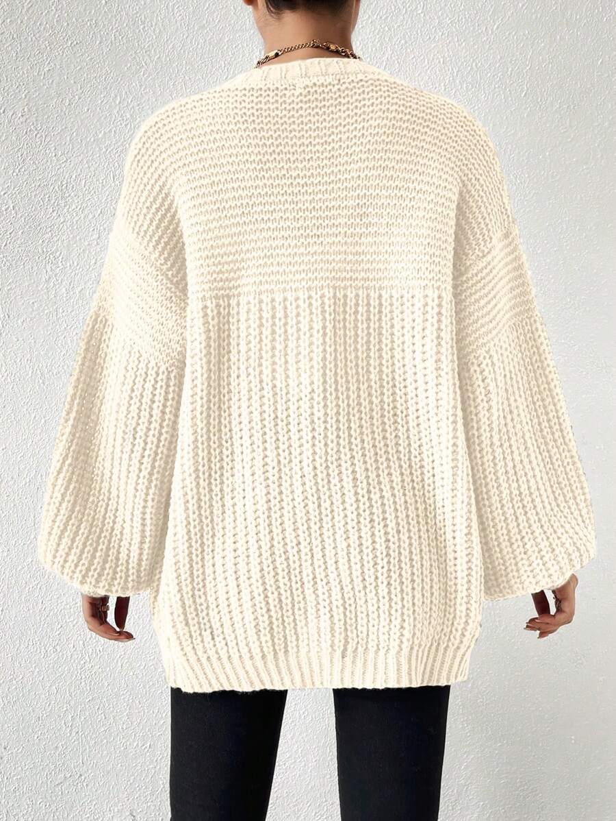 Margot | Chunky-Knit Open-Front Drop-Shoulder Cardigan
