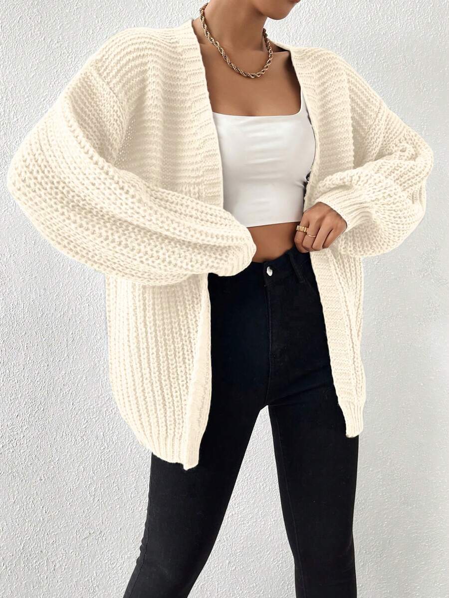 Margot | Chunky-Knit Open-Front Drop-Shoulder Cardigan