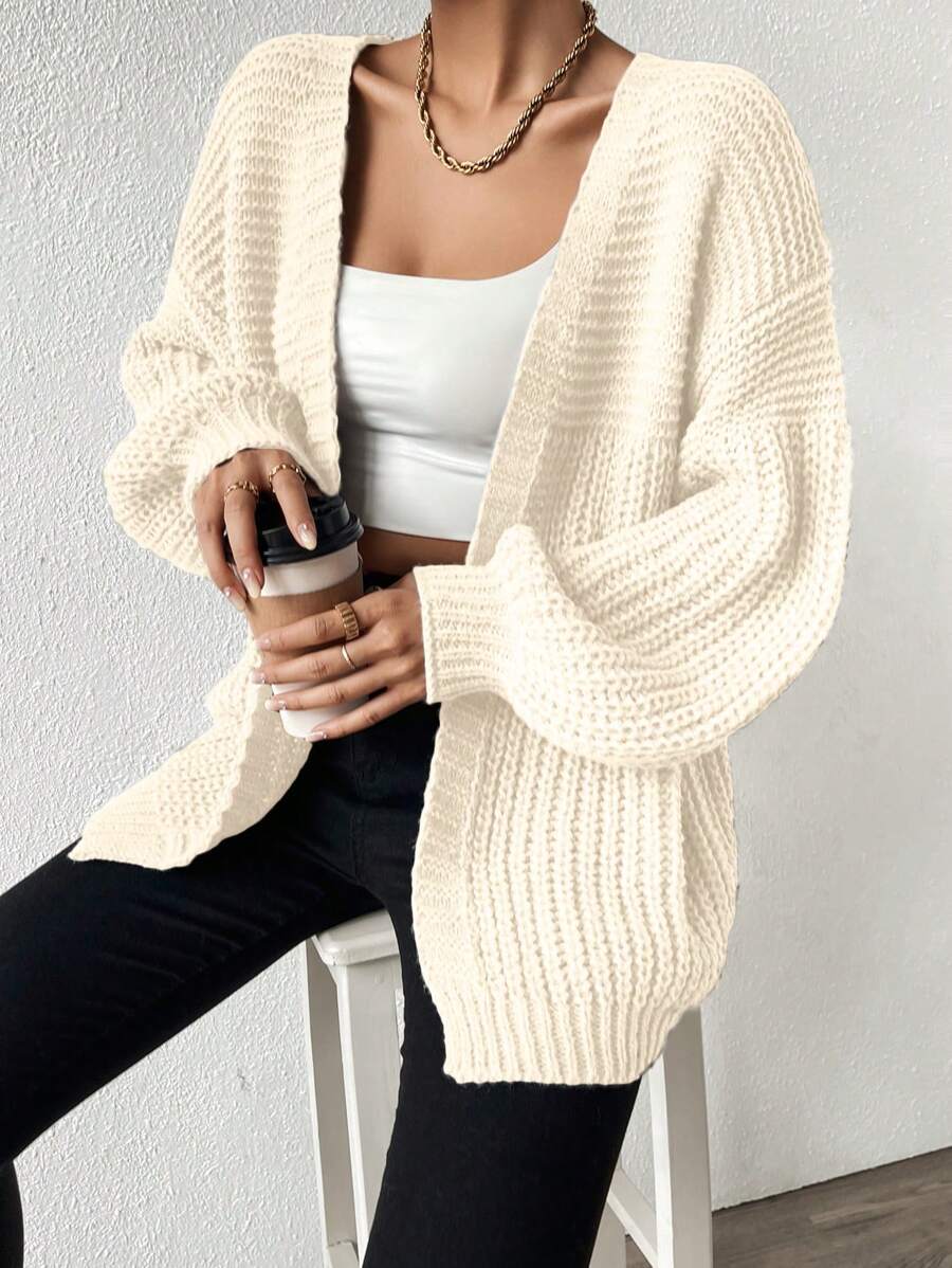 Margot | Chunky-Knit Open-Front Drop-Shoulder Cardigan
