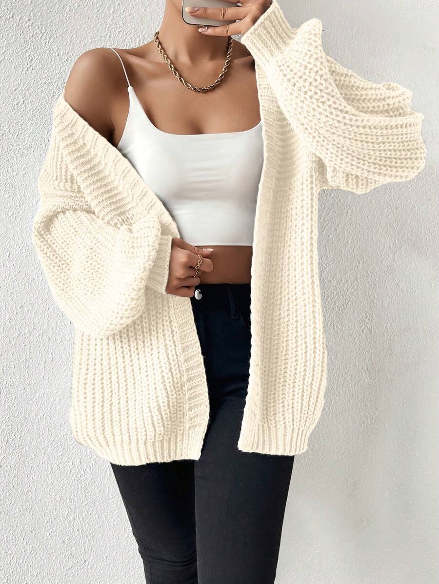 Margot | Chunky-Knit Open-Front Drop-Shoulder Cardigan