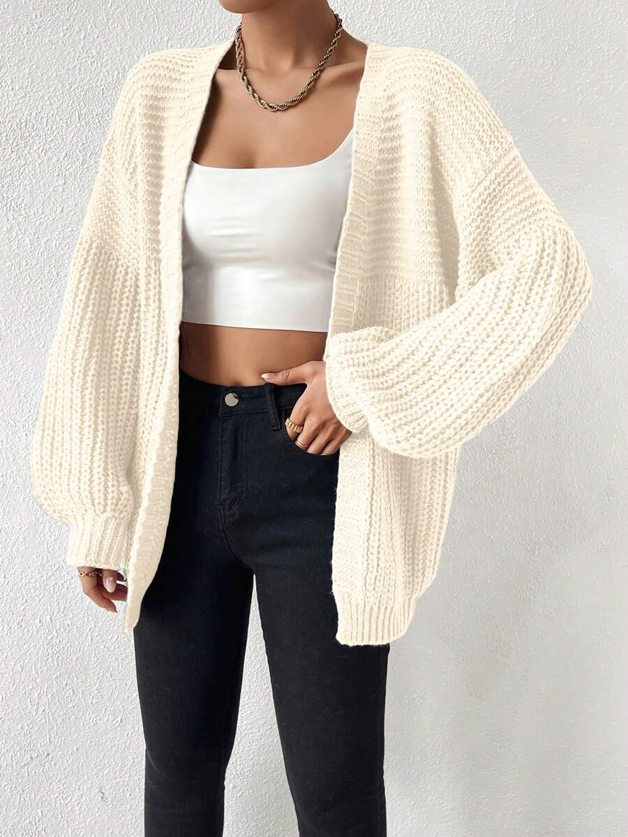 Margot | Chunky-Knit Open-Front Drop-Shoulder Cardigan