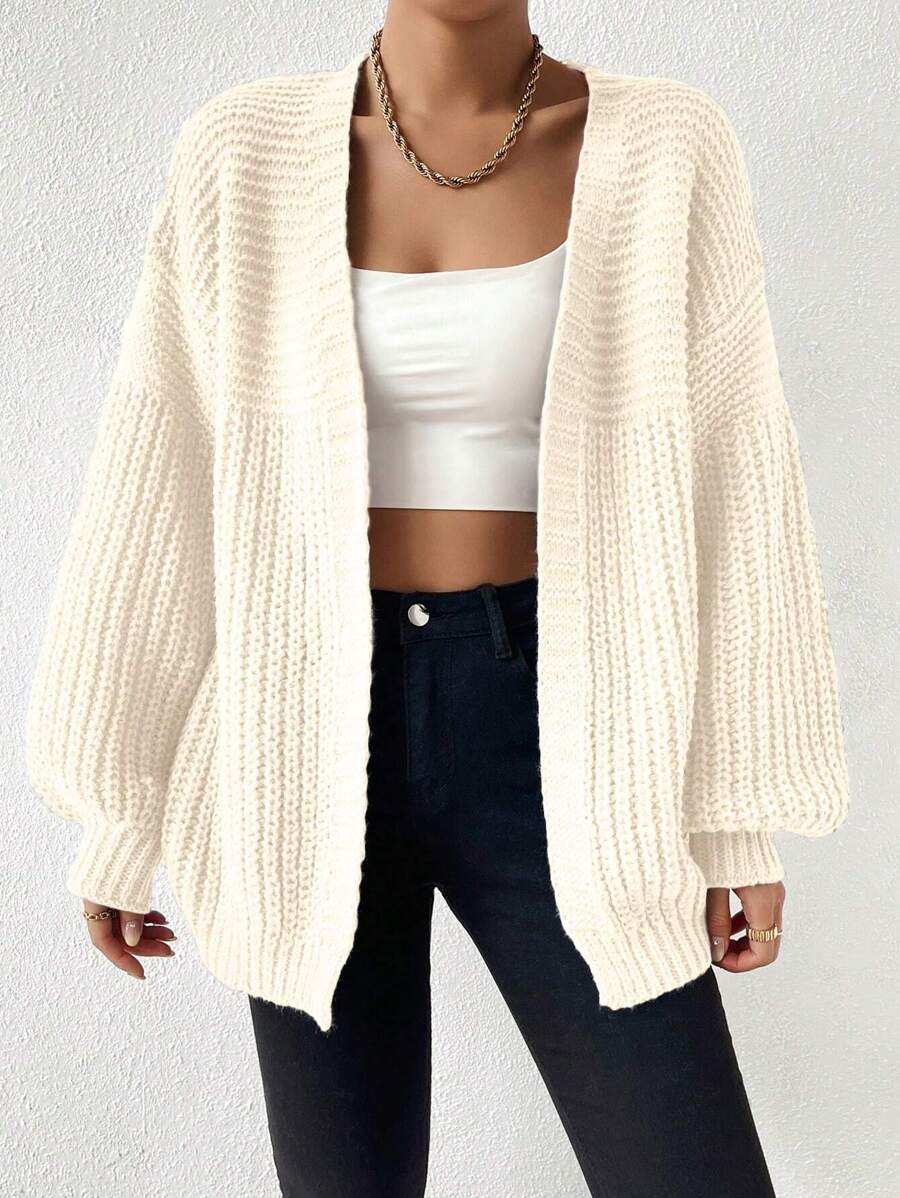 Margot | Chunky-Knit Open-Front Drop-Shoulder Cardigan