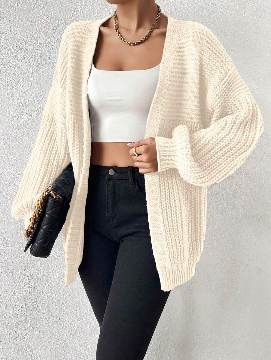 Margot | Chunky-Knit Open-Front Drop-Shoulder Cardigan