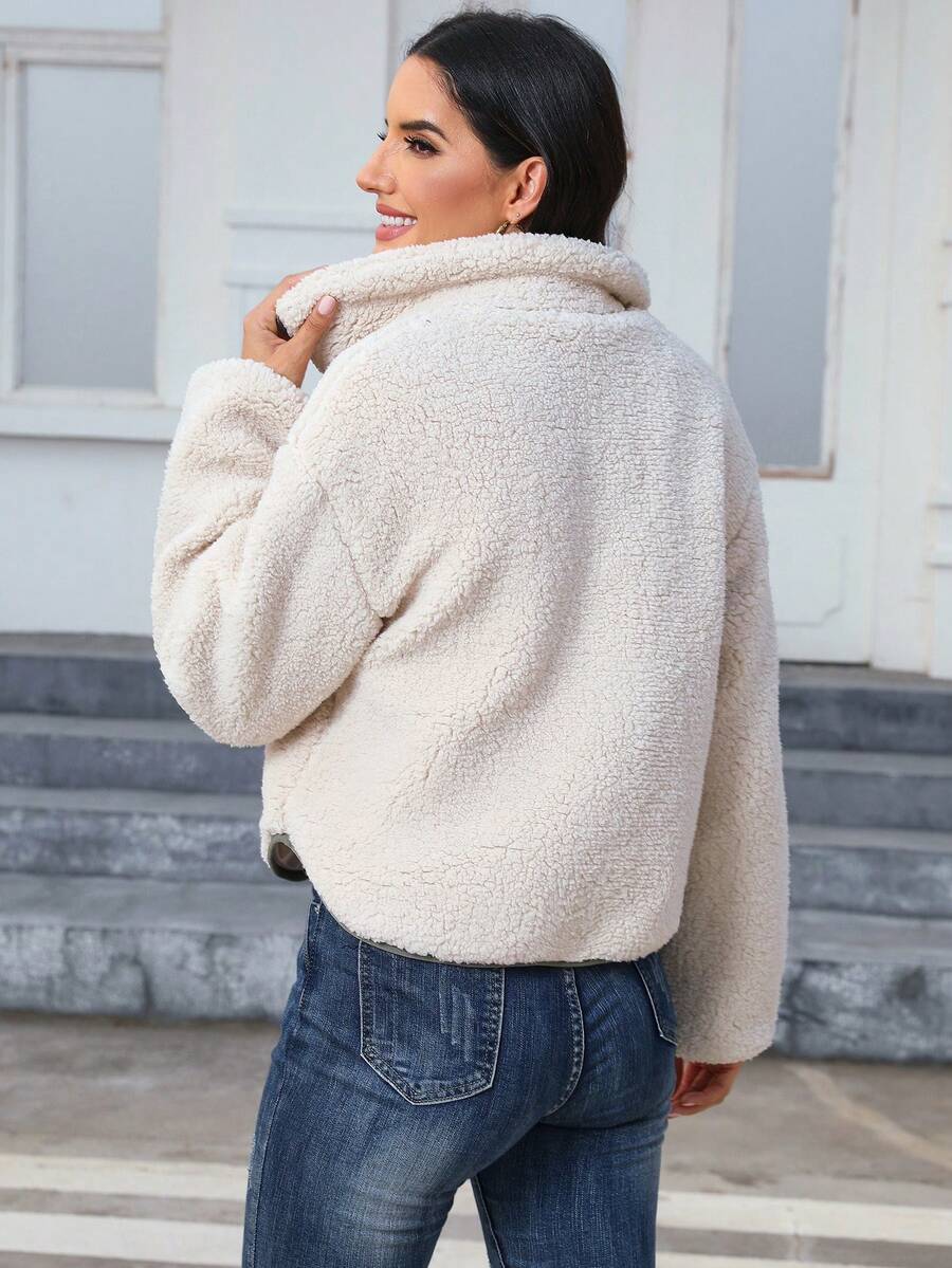 Elsa Contrast Panel Zip Front Puffer Jacket - view 2