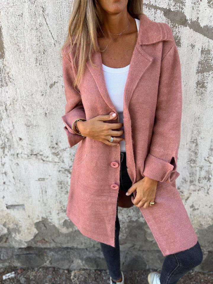 Isabella | Longline Coat with Notch Lapels and Straight Cut for Women