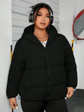 Talia Hooded Drawstring Hem Puffer Jacket - view 3