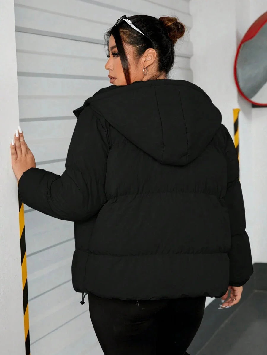 Talia Hooded Drawstring Hem Puffer Jacket - view 4