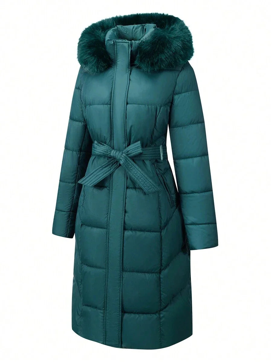 Amira Belted Longline Hooded Puffer Jacket - view 3