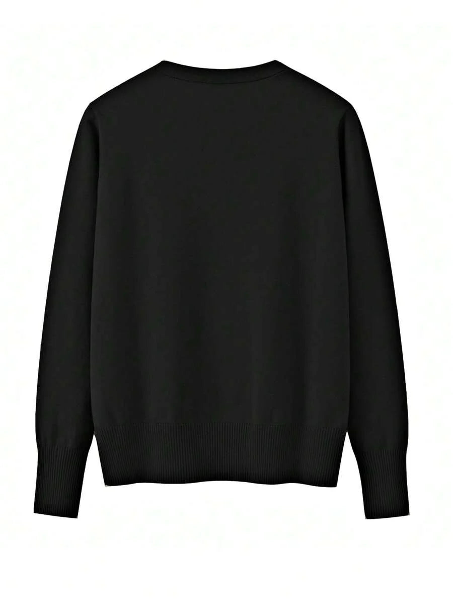 Ida Ribbed Button Front V Neck Cardigan - view 2