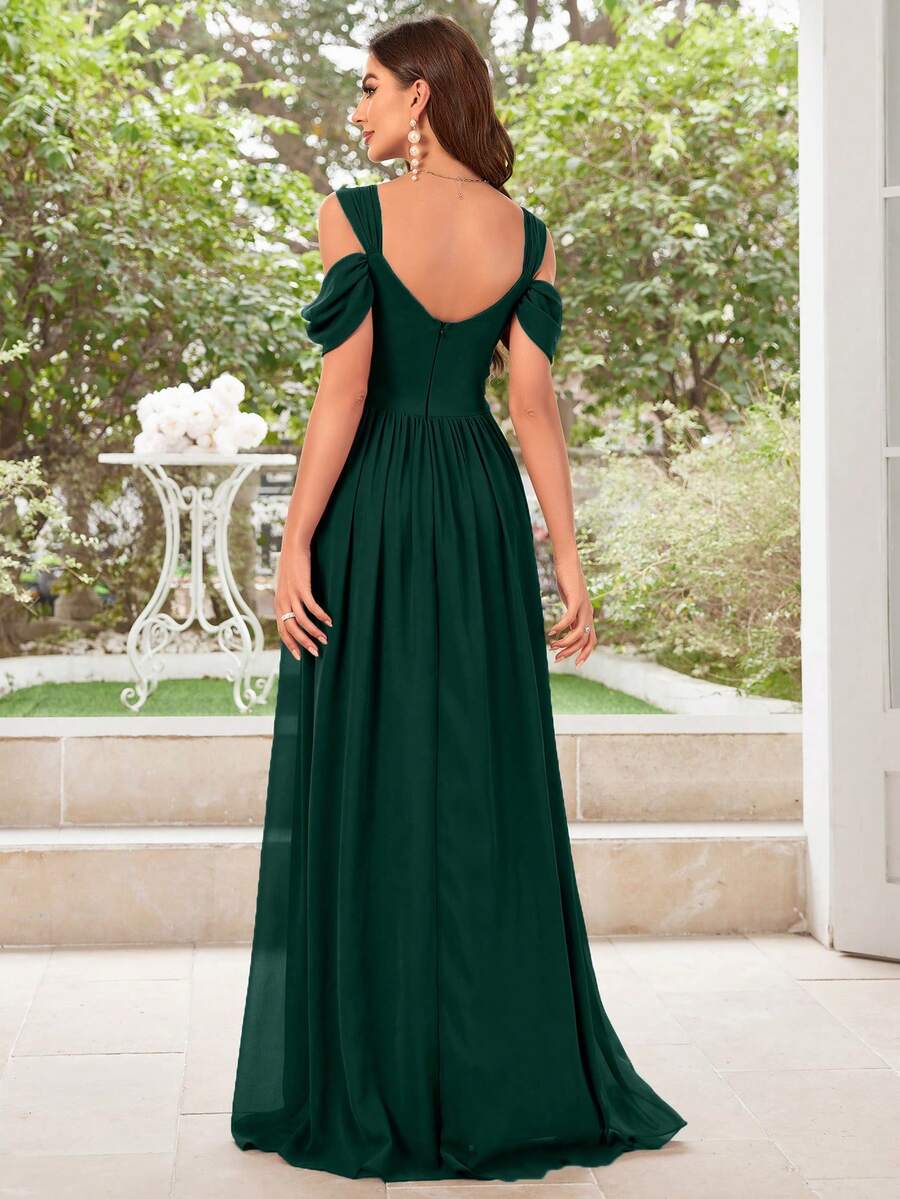 Abigail Cold Shoulder Split Hem Maxi Dress - view 2