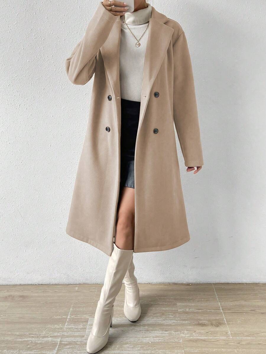 Sara Tailored Double Breasted Longline Overcoat - view 3