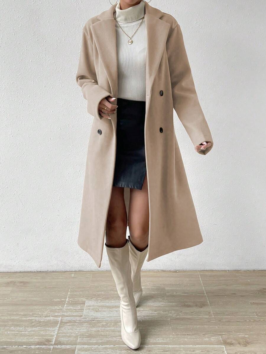 Sara Tailored Double Breasted Longline Overcoat - view 4