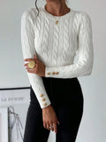 Tabitha Cable Knit Round Neck Sweater - view 3