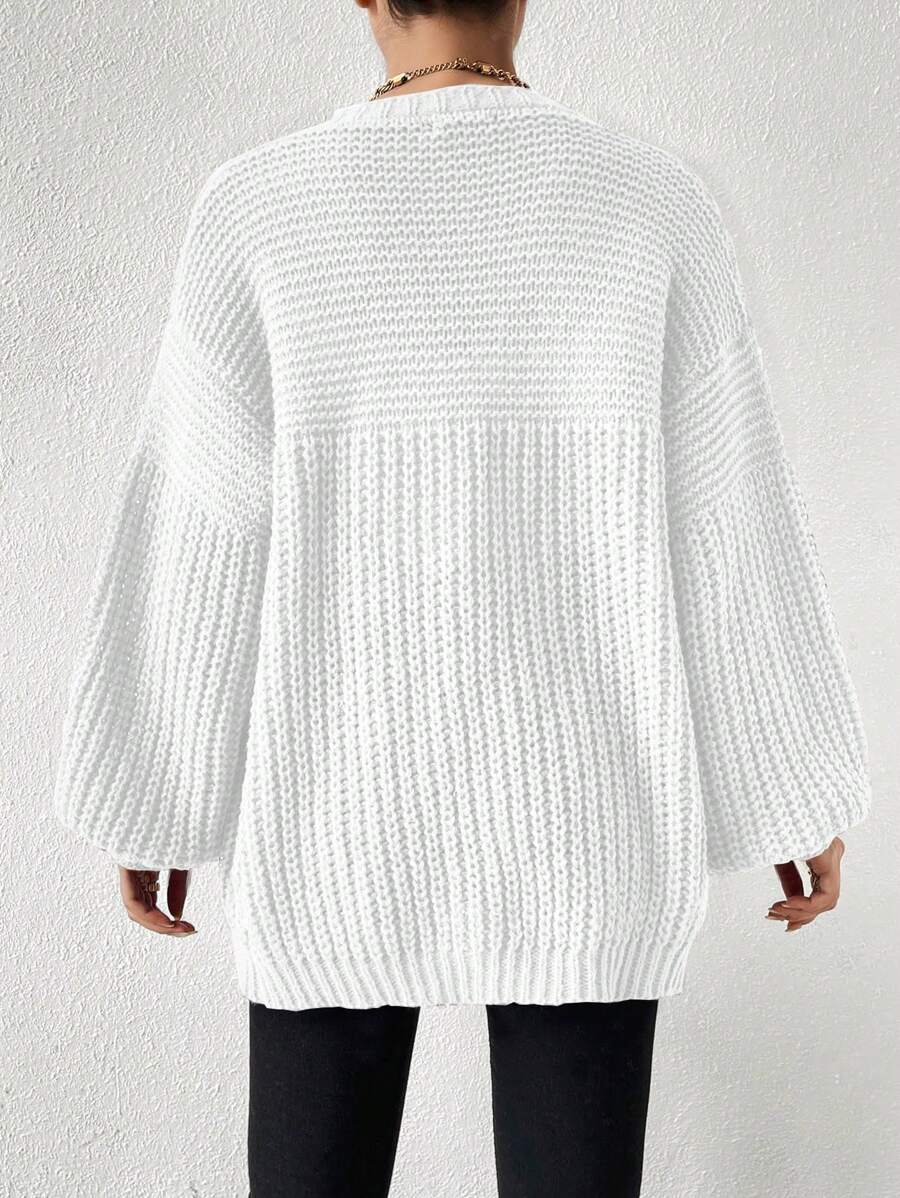 Margot | Chunky-Knit Open-Front Drop-Shoulder Cardigan
