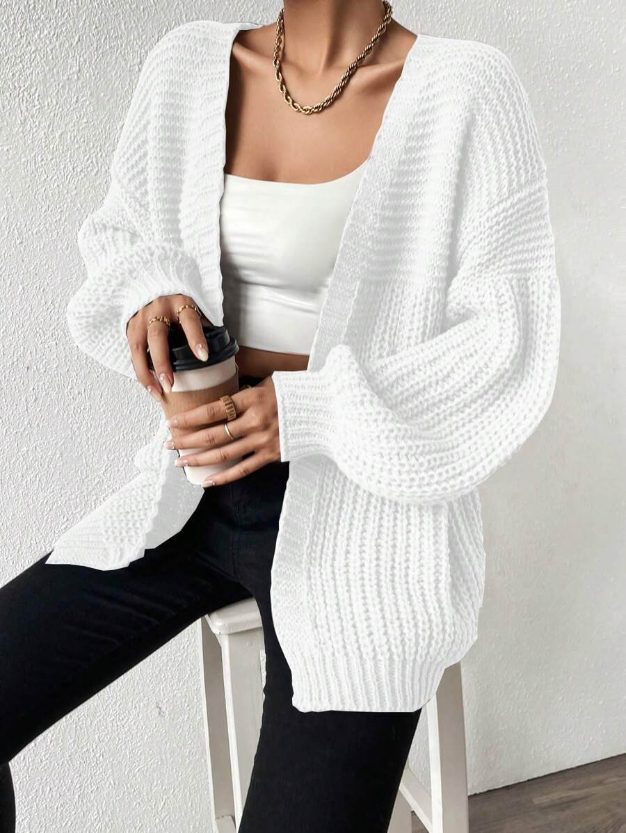 Margot | Chunky-Knit Open-Front Drop-Shoulder Cardigan