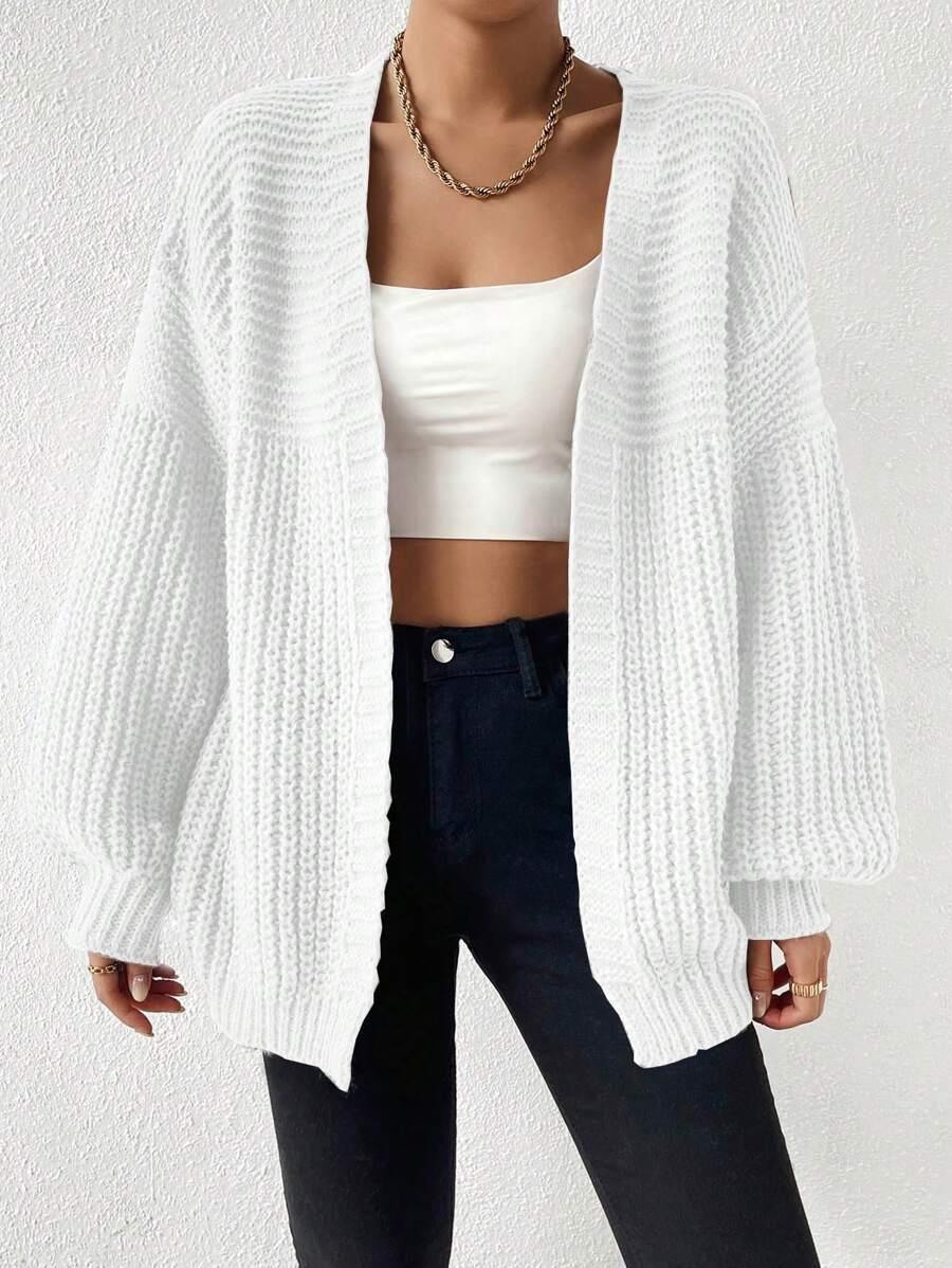 Margot | Chunky-Knit Open-Front Drop-Shoulder Cardigan