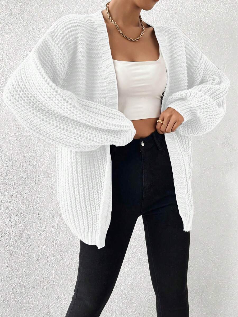 Margot | Chunky-Knit Open-Front Drop-Shoulder Cardigan