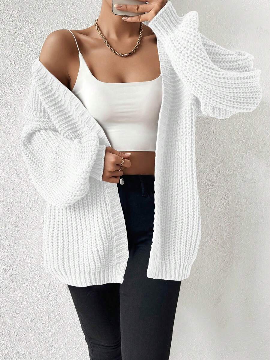 Margot | Chunky-Knit Open-Front Drop-Shoulder Cardigan