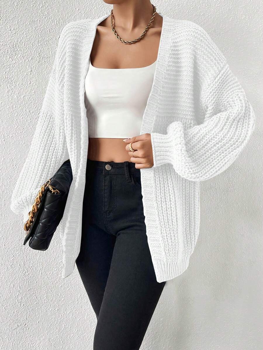 Margot | Chunky-Knit Open-Front Drop-Shoulder Cardigan