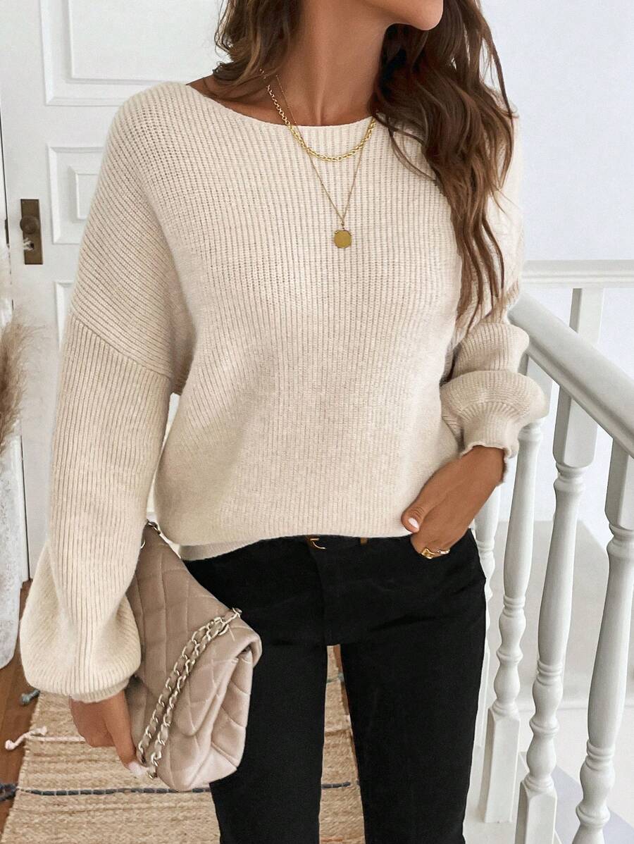 Ines Round Neck Open Back Sweater - view 7