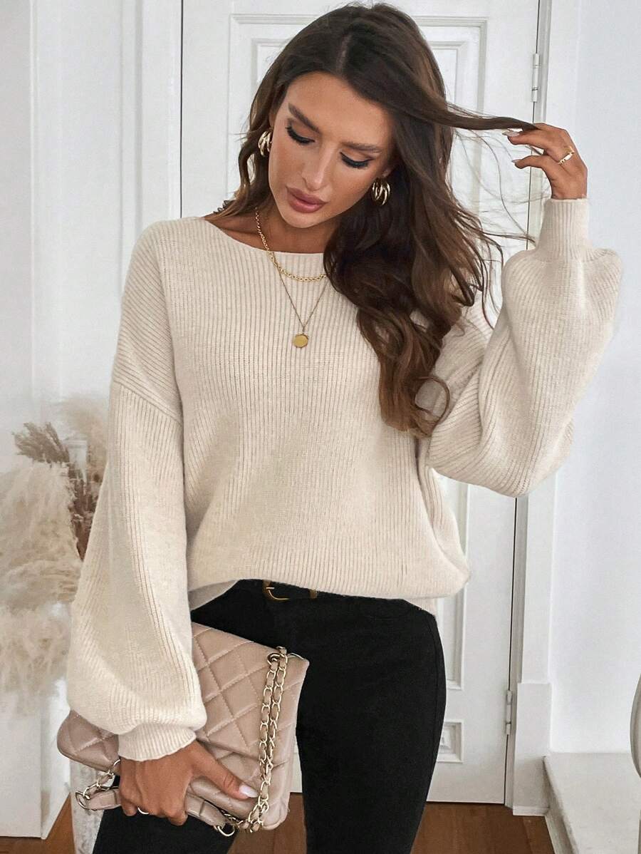 Ines Round Neck Open Back Sweater - view 6