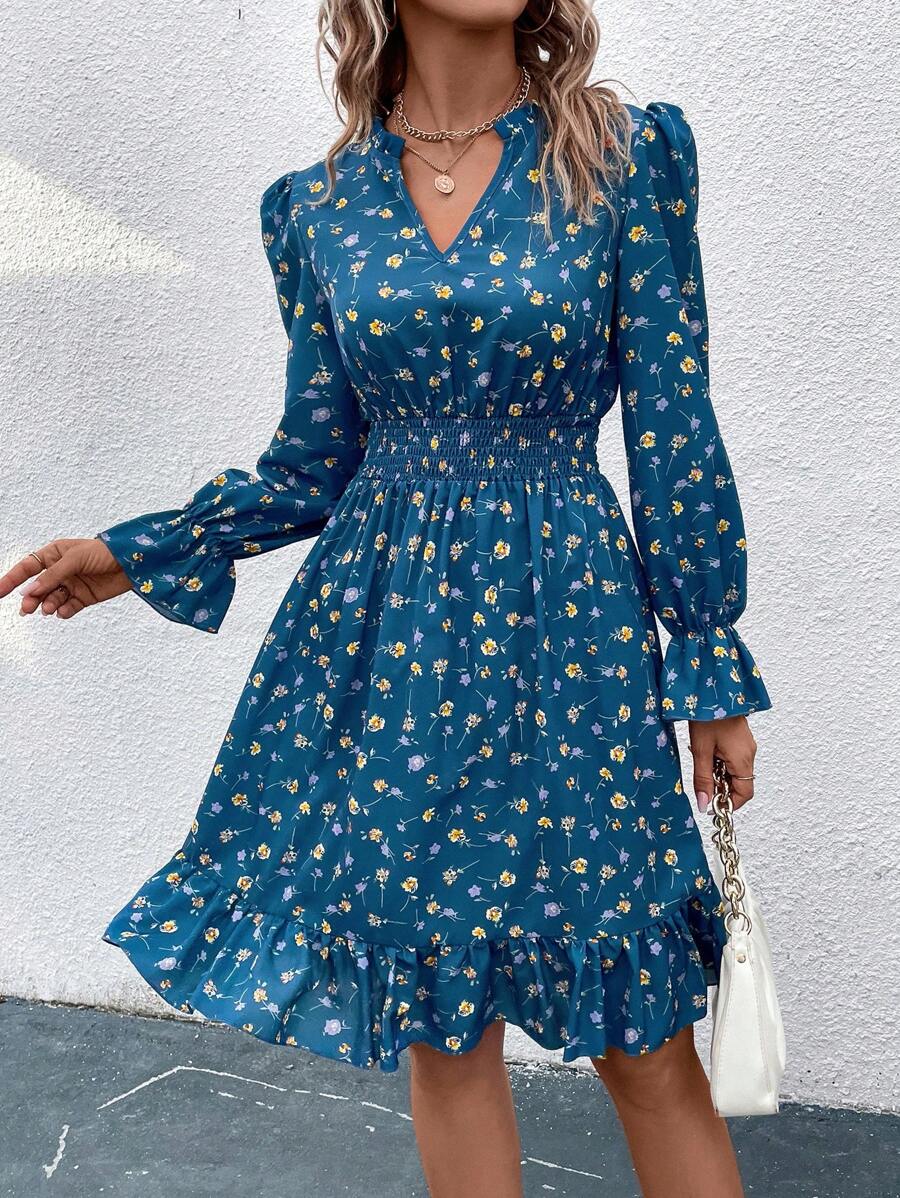 Mia Long Sleeve Floral Print Mini Dress - view 3