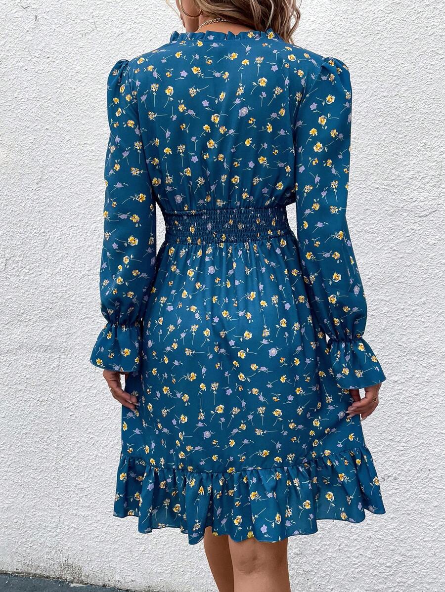 Mia Long Sleeve Floral Print Mini Dress - view 2