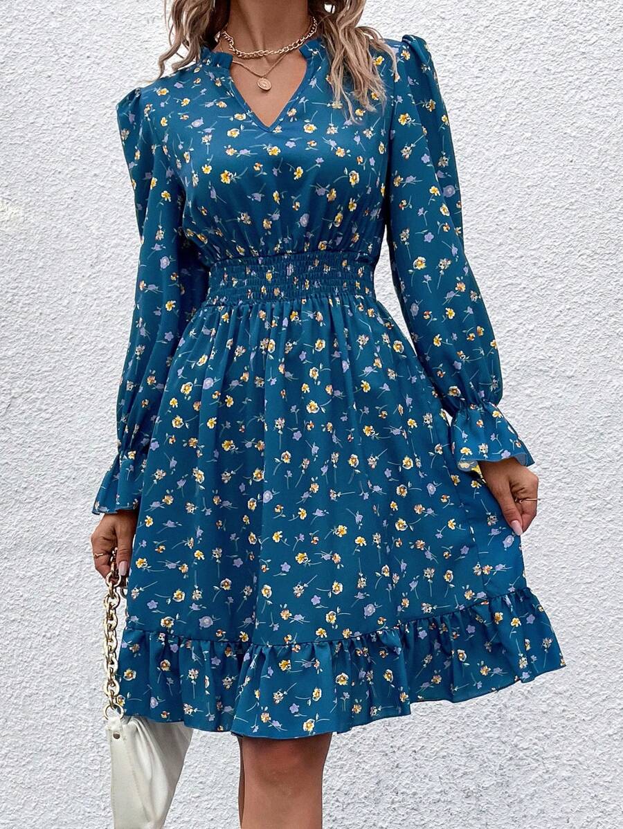 Mia Long Sleeve Floral Print Mini Dress - view 4