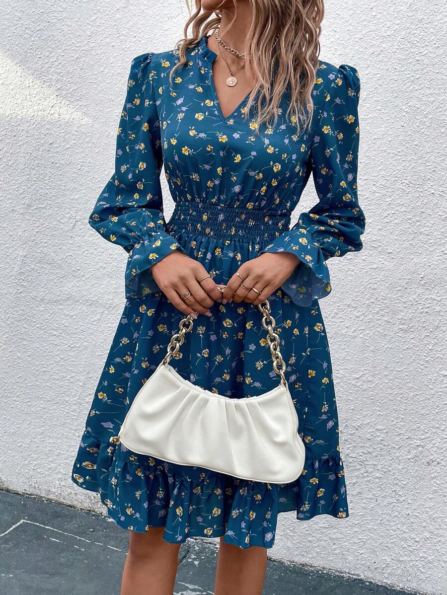 Mia Long Sleeve Floral Print Mini Dress - view 6