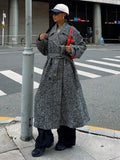 Aurore Herringbone Double Breasted Longline Overcoat - view 4