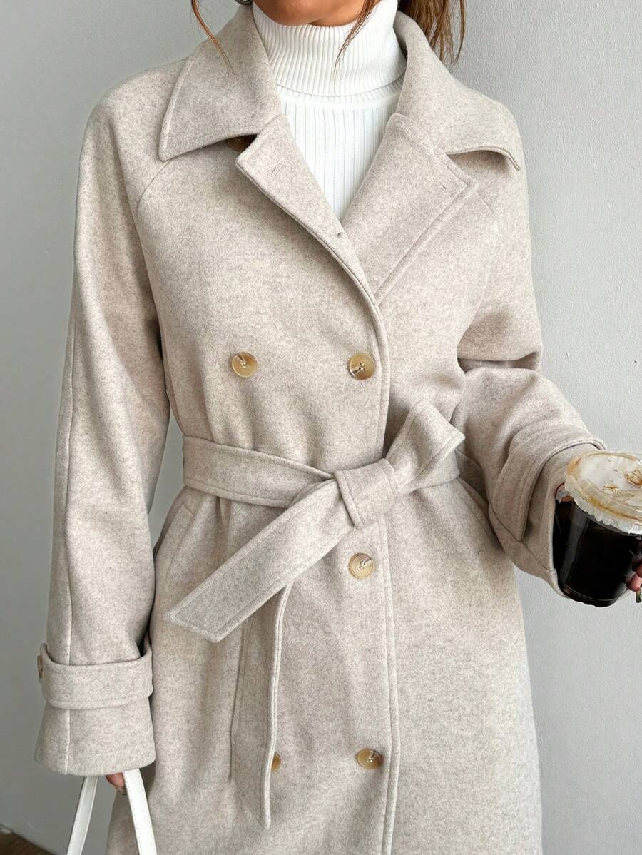 Indie Belted Collared Loose Fit Longline Overcoat - view 6