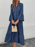 Clara Tiered V Neck Maxi Dress - front view